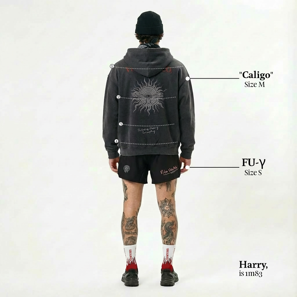 "Caligo" Inferno Black Hoodie